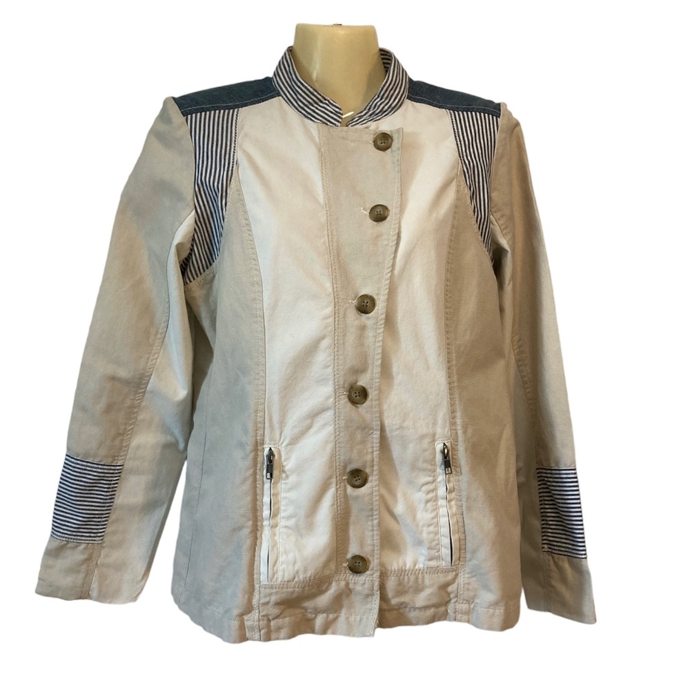 Sundance Mixed Media Jacket Linen Blend Cottagecore Coastal Cowgirl Neutral S4